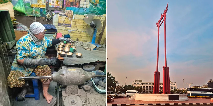 Sightseeing gjennom gatene i Bangkok