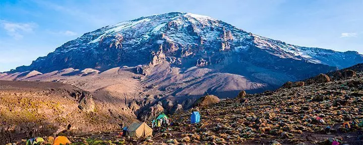 Aussicht von der Machame-Route auf den Kilimandscharo