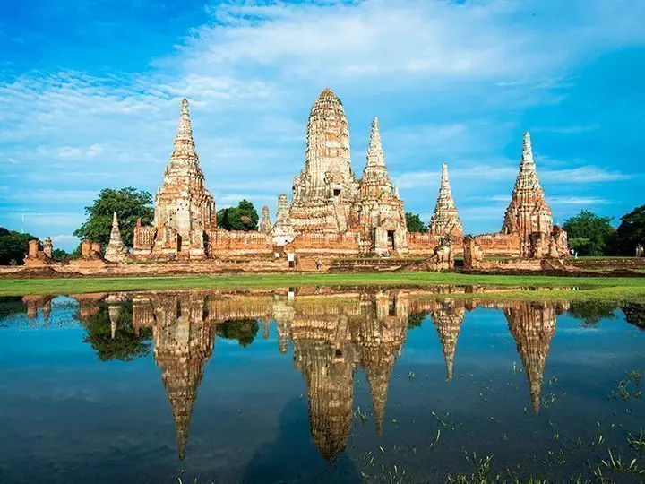 Tempel Wat Chai Watthanaram in Ayutthaya, Thailand.