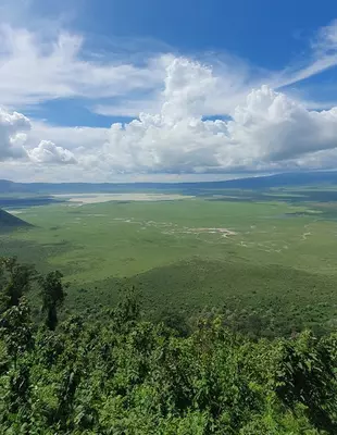 Blick auf den Ngorongoro-Krater in Tansania